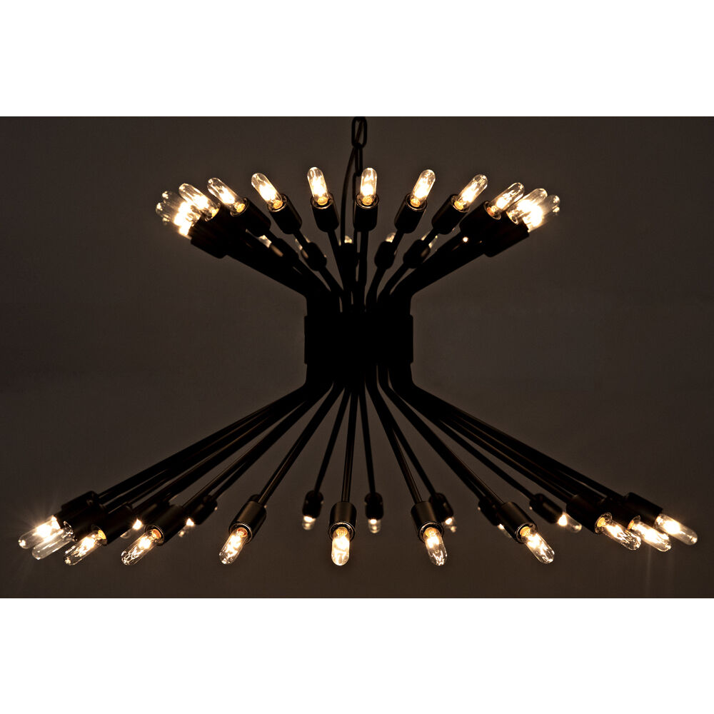 Mancini 48 Light 36 inch Matte Black Chandelier Ceiling Light