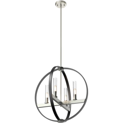 Mont Royal 4 Light 20 inch Satin Nickel and Graphite Pendant Ceiling Light