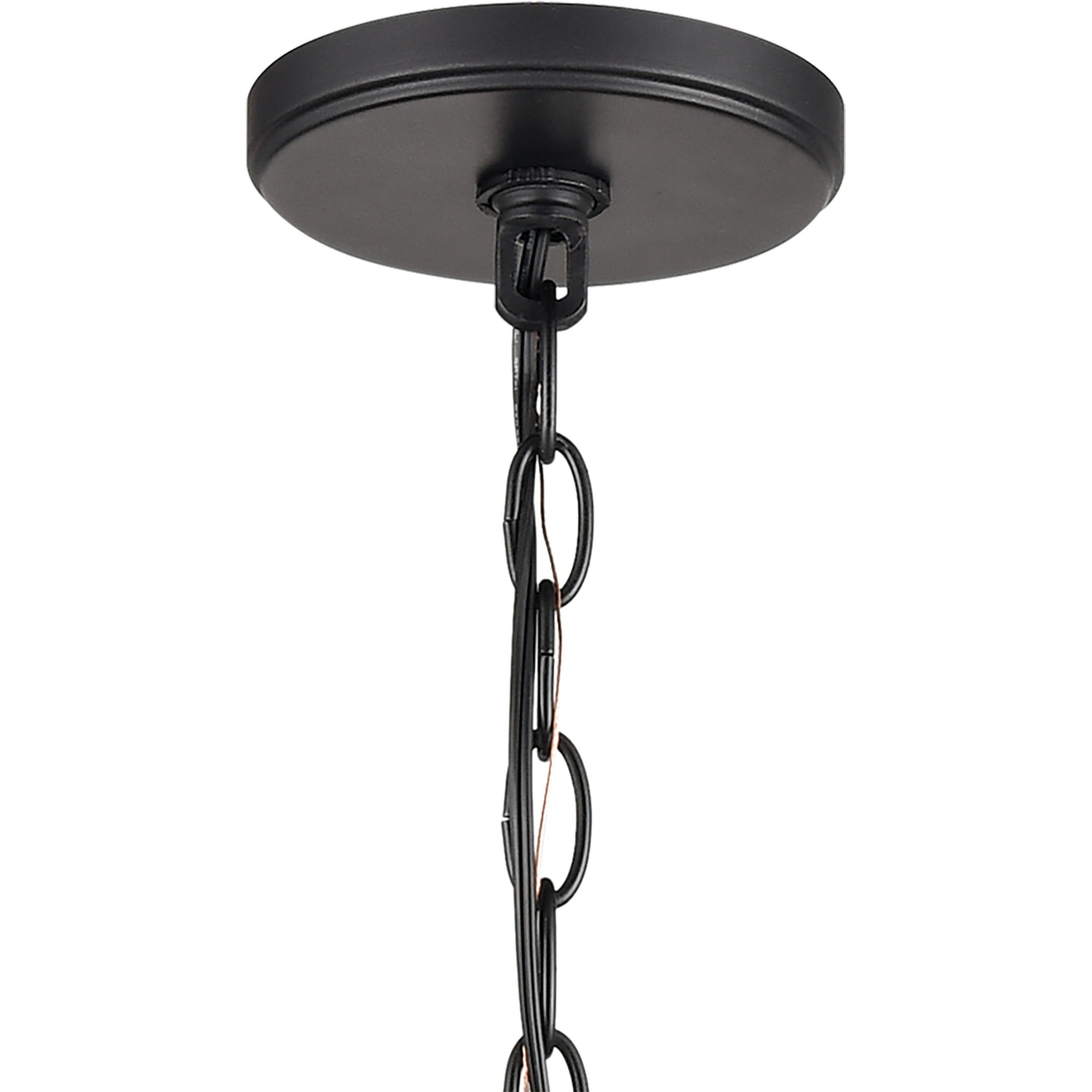 Barrow 6 Light 22 inch Birchwood with Matte Black Chandelier Ceiling Light