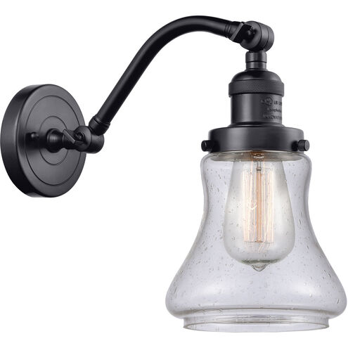 Franklin Restoration Bellmont LED 7 inch Matte Black Sconce Wall Light in Seedy Glass, Franklin Restoration