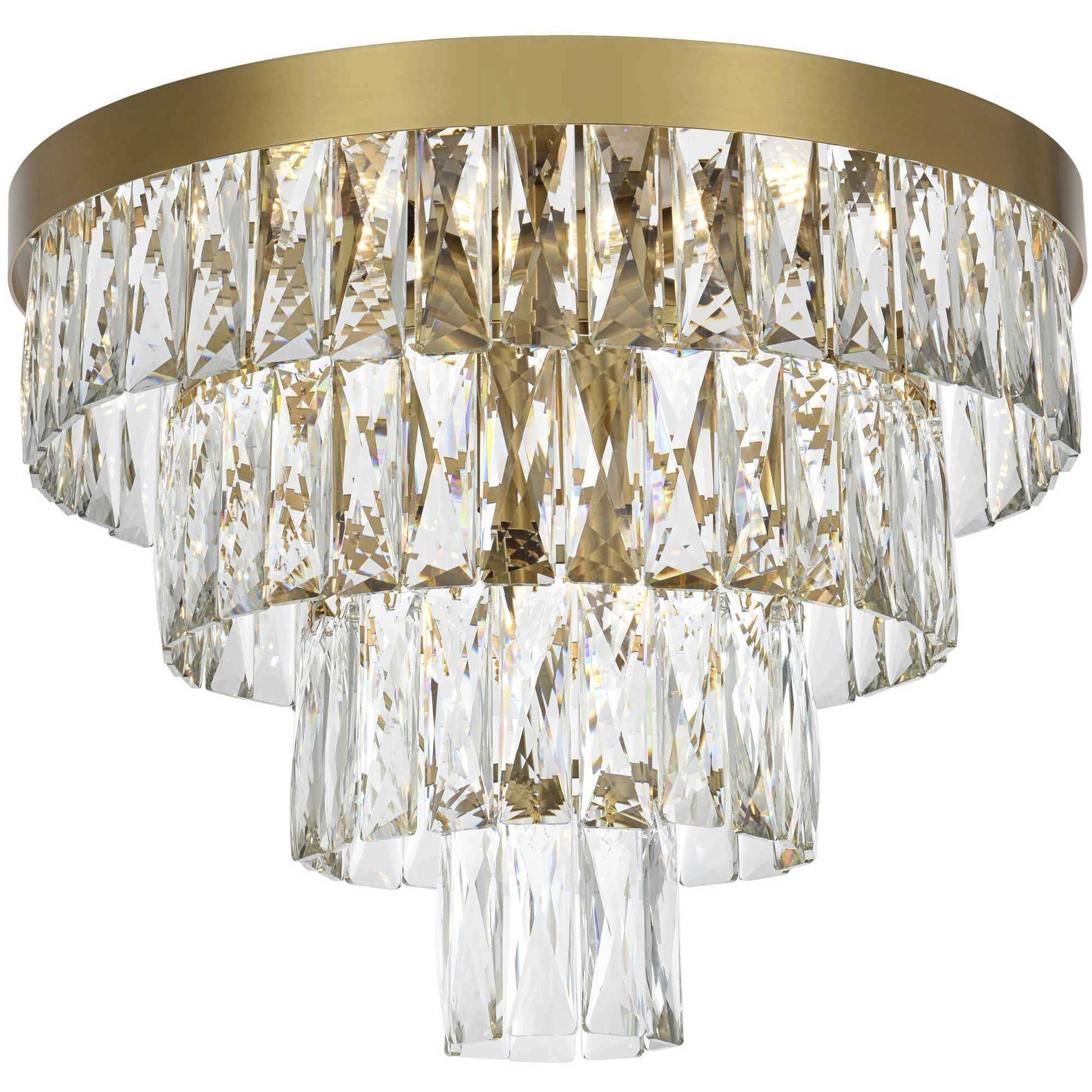 Josephine 6 Light 18 inch Satin Gold Flush Mount Ceiling Light