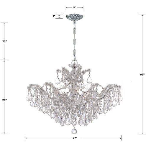 Maria Theresa 6 Light 27 inch Polished Chrome Chandelier Ceiling Light