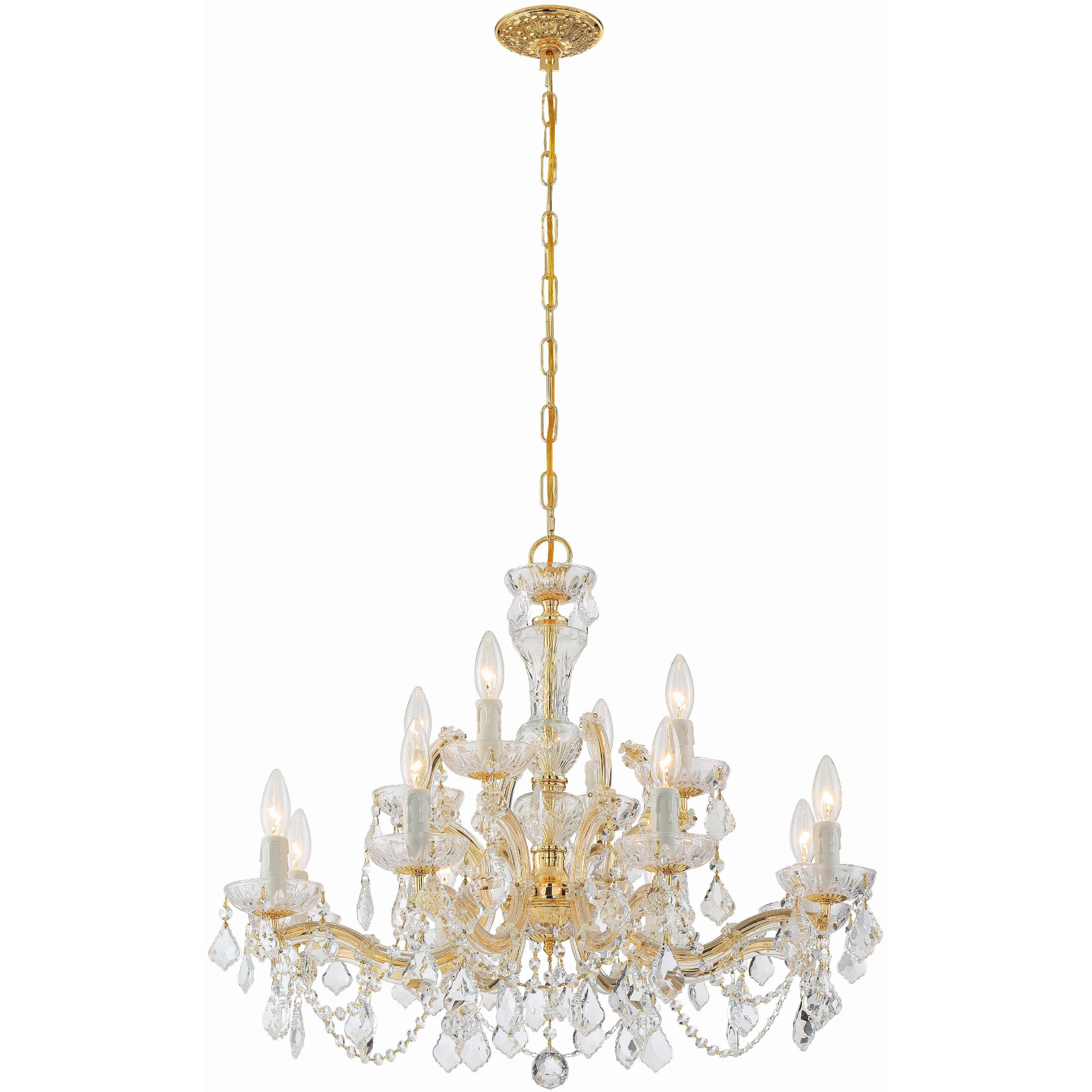 Maria Theresa 12 Light 29 inch Gold Chandelier Ceiling Light in Clear Swarovski Strass