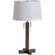 Swiss Cross 29 inch 23 watt Dark Walnut and Weathered Brass Table Lamp Portable Light