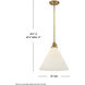 Arti 1 Light 15 inch Heritage Brass with Cased Opal Glass Pendant Ceiling Light in Heritage Brass / Cased Opal