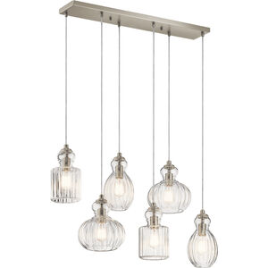 Riviera 6 Light 12 inch Brushed Nickel Chandelier Linear (Double) Ceiling Light
