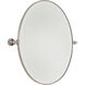 Pivot Mirrors 32 X 31 inch Brushed Nickel Mirror, Oval Beveled