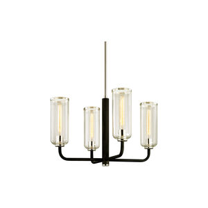 Ercolano 4 Light 29 inch Carbide Black and Polished Nickel Chandelier Ceiling Light