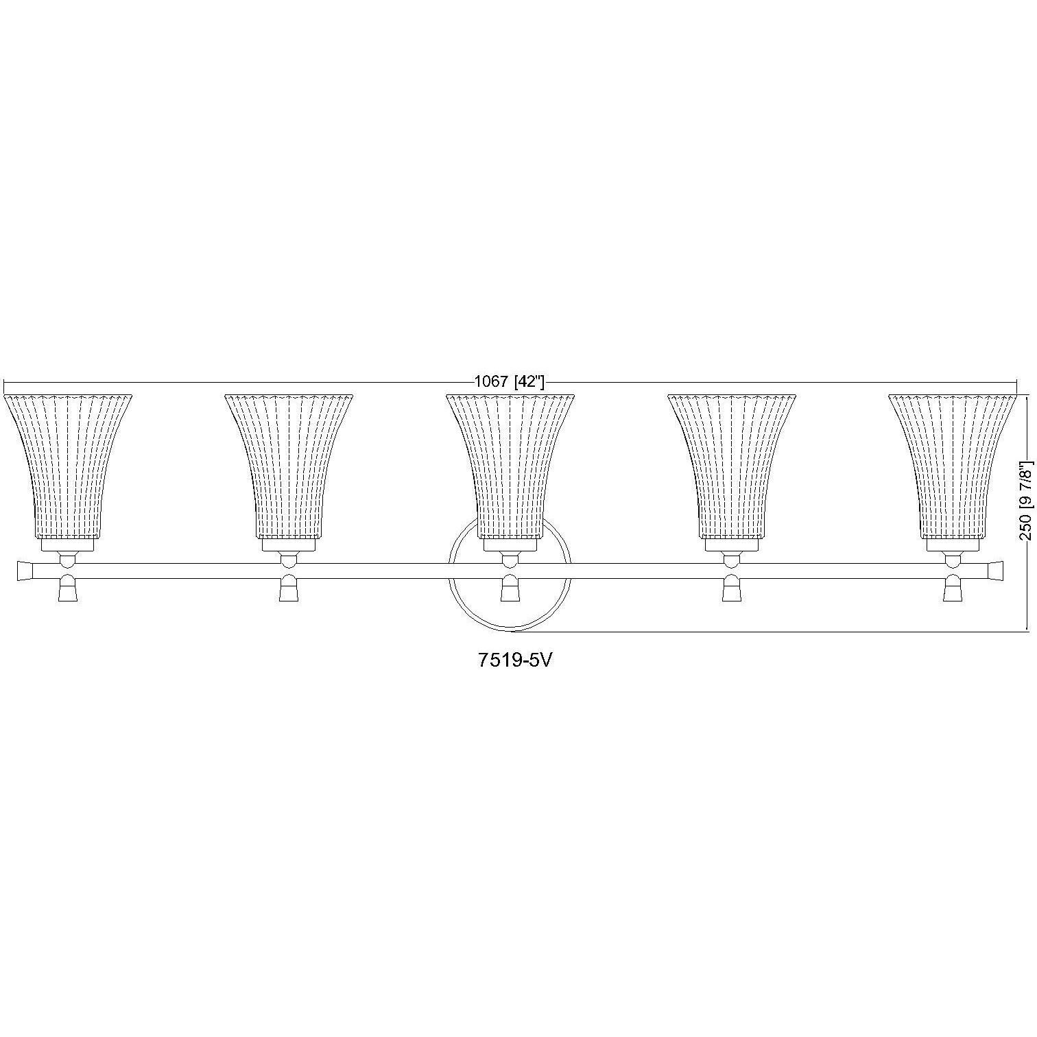 Belle 5 Light 42 inch Brushed Nickel Bath Vanity Light Wall Light