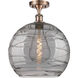 Ballston Athens Deco Swirl 1 Light 13.75 inch Antique Copper Semi-Flush Mount Ceiling Light