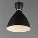 Carillon 1 Light 10.5 inch Black and Satin Brass Mini Pendant Ceiling Light