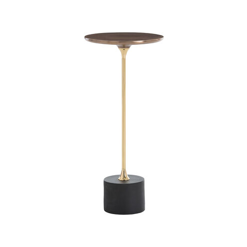 Fitz 10 inch Antique Brass/Blackened Iron Side Table, Round