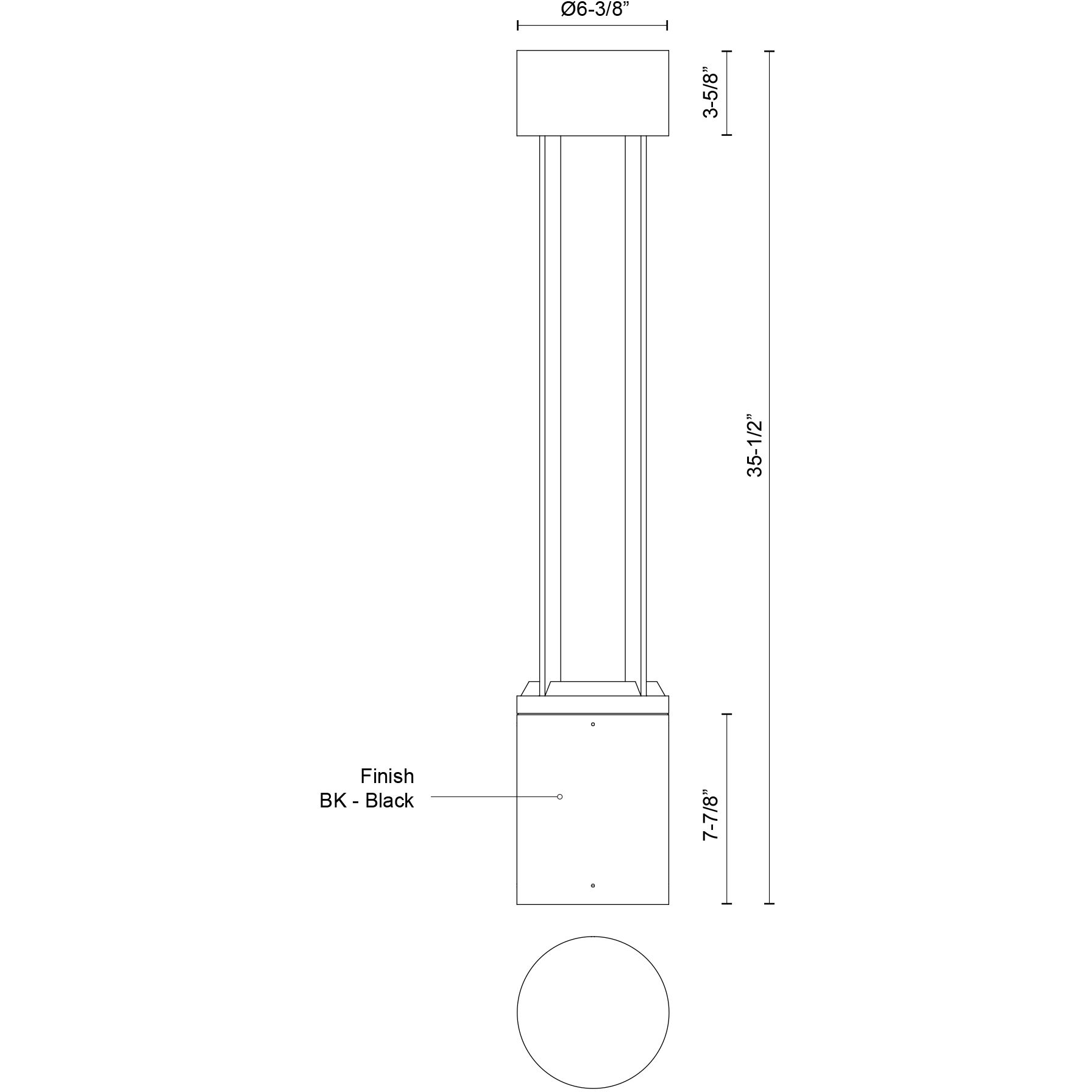 Knox 120-277V 24.00 watt Black Exterior Bollard