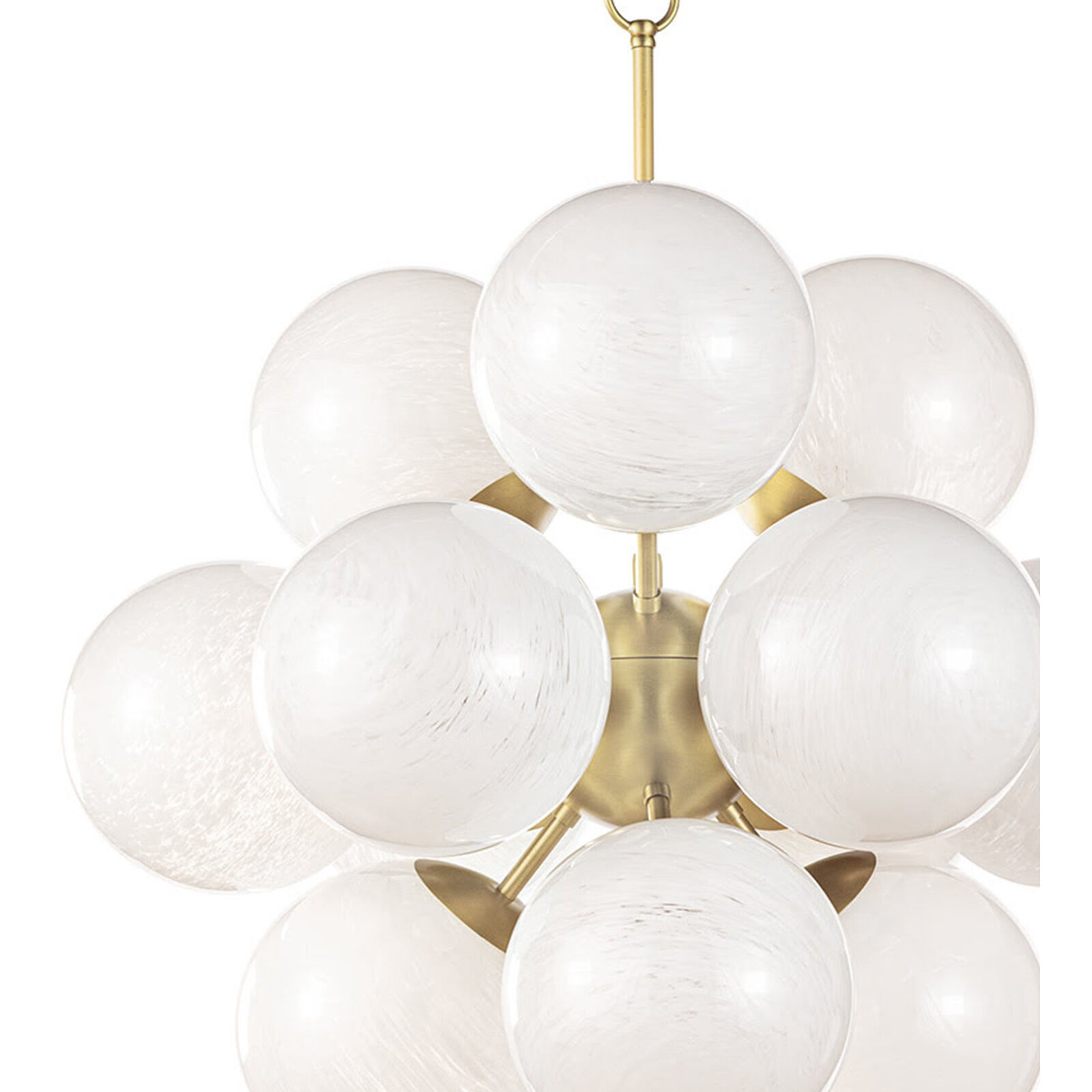 La Dame 13 Light 28 inch Natural Brass Chandelier Ceiling Light in Swirl Glass/Natural Brass