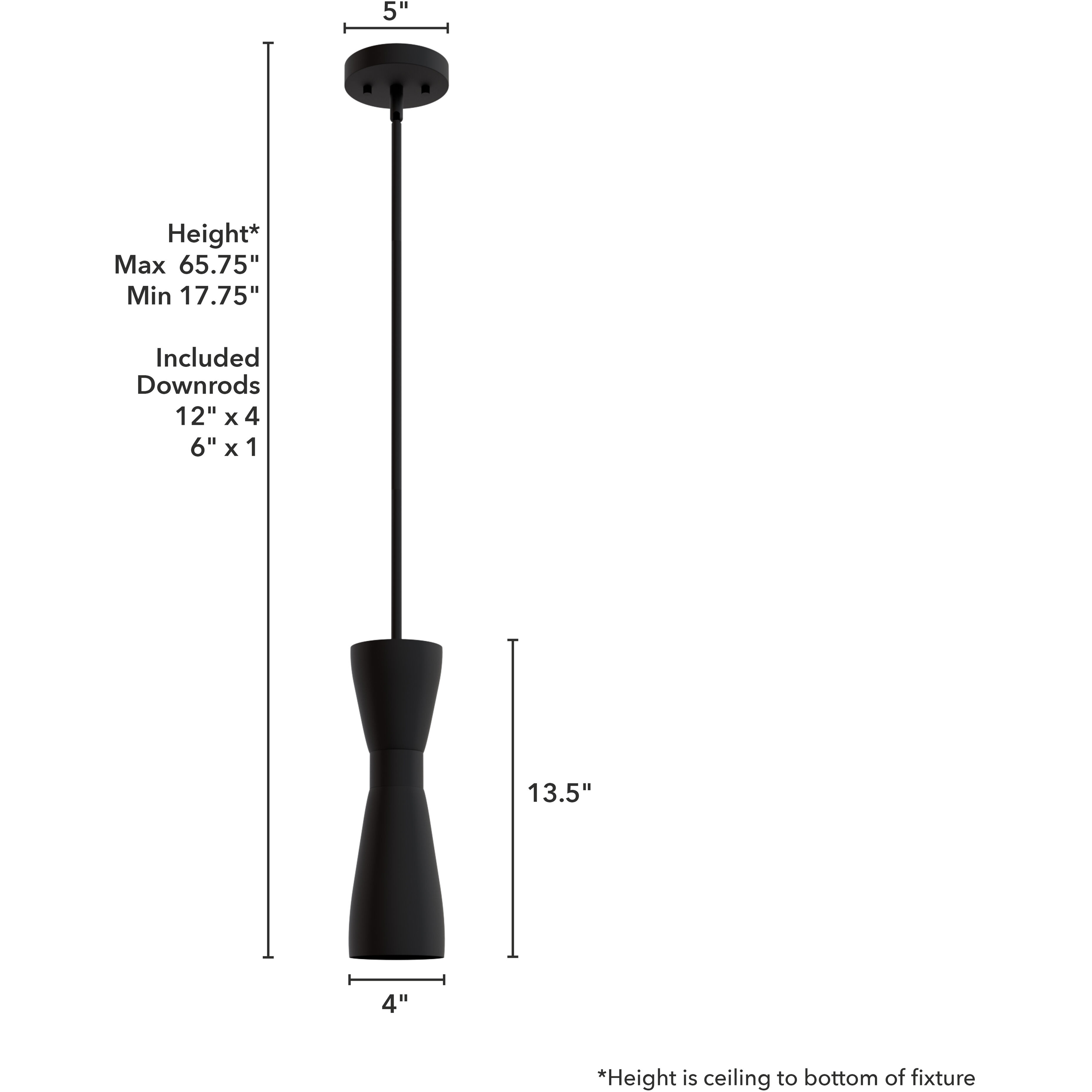 Zola 1 Light 4 inch Flat Matte Black Pendant Ceiling Light, Mini