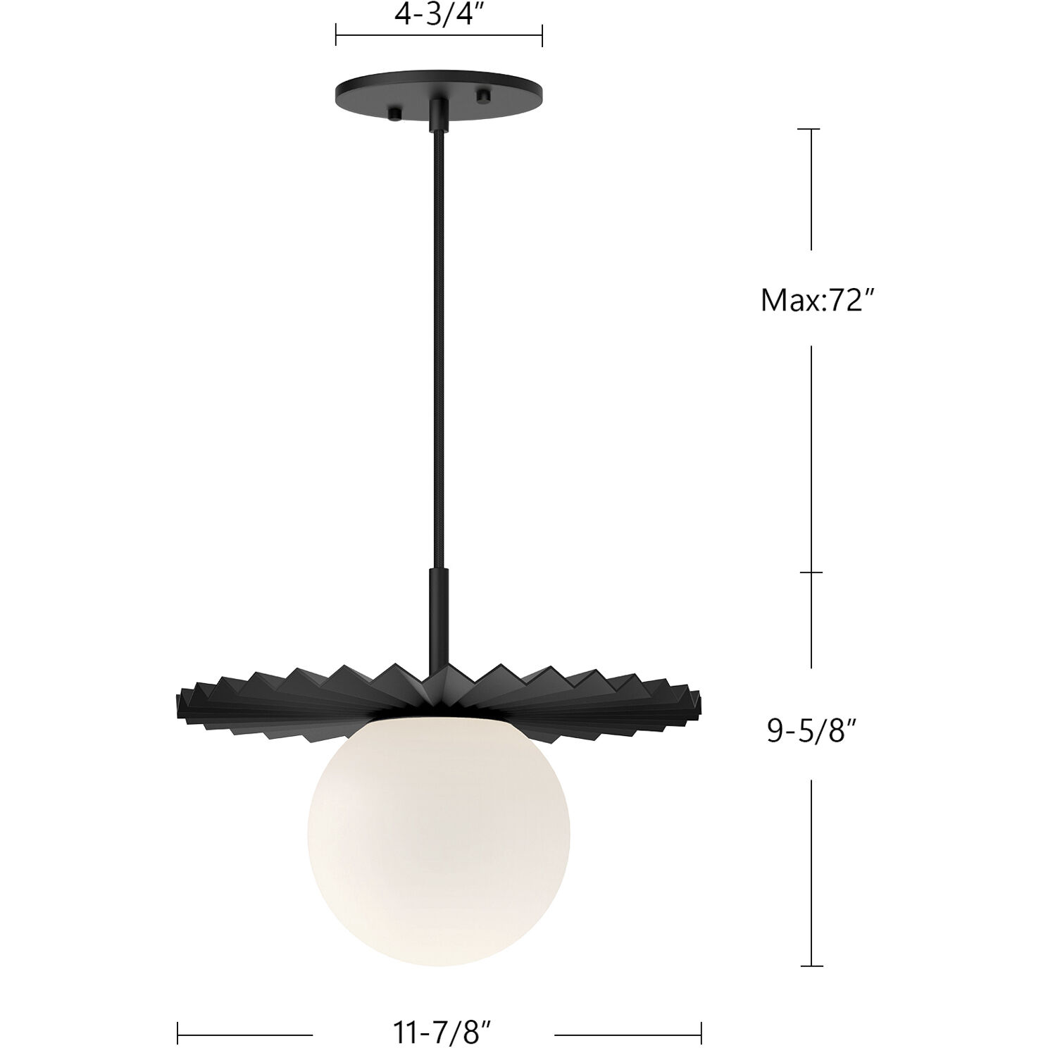 Alora Mood Plume Pendant Ceiling Light in Matte Black
