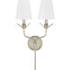 Broche Wall Sconce Wall Light in Antique Silver