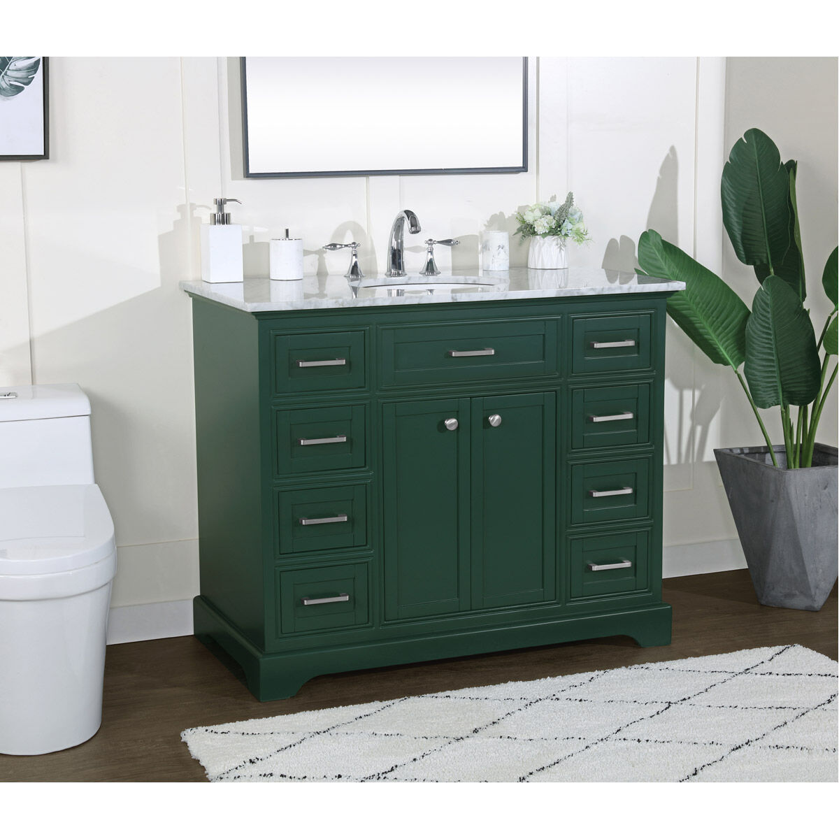 Americana 42 X 21.5 X 35 inch Green Vanity Sink Set