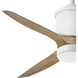 Hover 60 inch Matte White With Koa Blades with KOA Blades Fan in Matte White / Koa