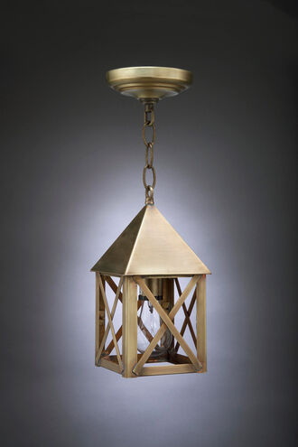 York 1 Light 5 inch Antique Brass Outdoor Ceiling Light in Clear Glass