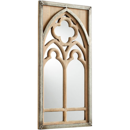 Carlita 30 X 15 inch Galvanized Metal And Natural Wood Wall Mirror