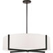 Preston 4 Light 26 inch Matte Black with White Linear Pendant Ceiling Light