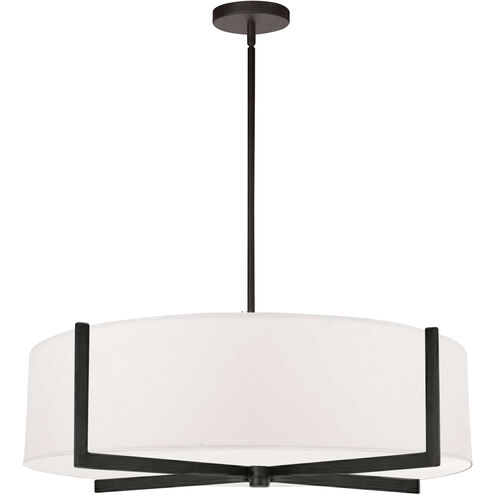 Preston 4 Light 26 inch Matte Black with White Linear Pendant Ceiling Light