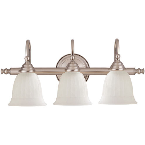 Brunswick 3 Light 24 inch Satin Nickel Vanity Light Wall Light, Essentials