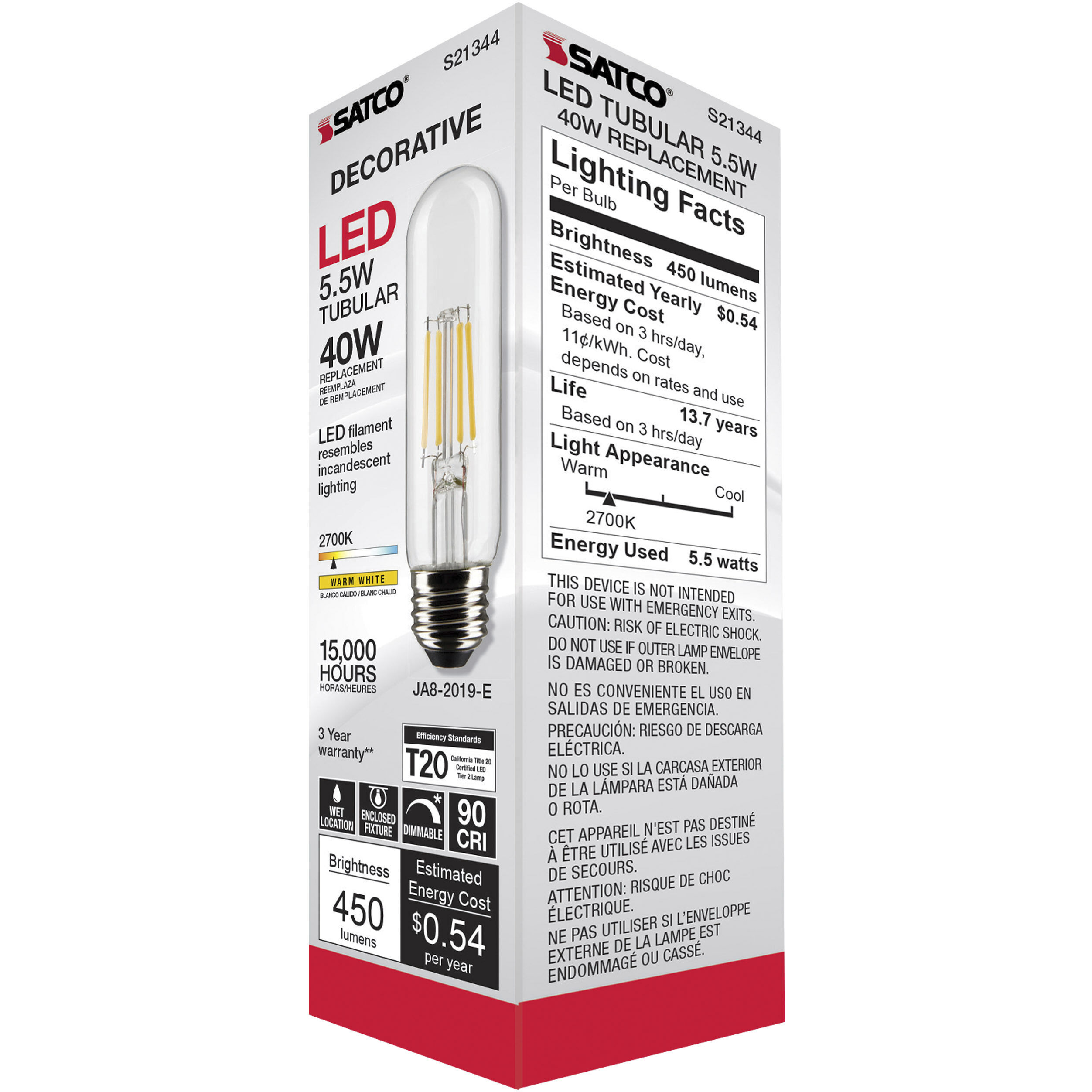 Lumos LED Medium Medium 5.50 watt 2700K LED Filament