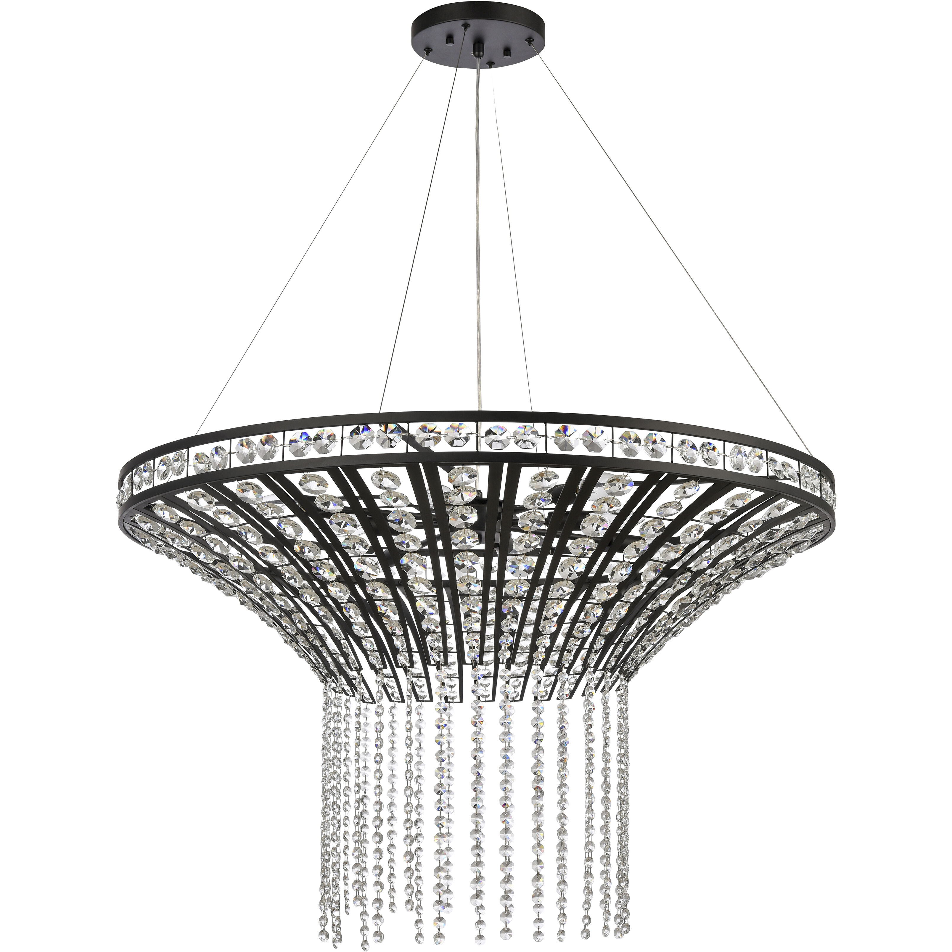 Fantania 8 Light 36 inch Matte Black Chandelier Ceiling Light