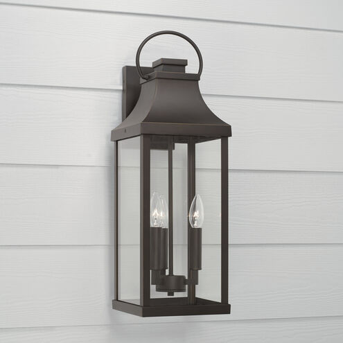 Bradford 3 Light 24 inch Oiled Bronze Outdoor Wall Lantern