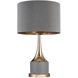 Cone Neck 18.5 inch 100.00 watt Gray with Gold Table Lamp Portable Light