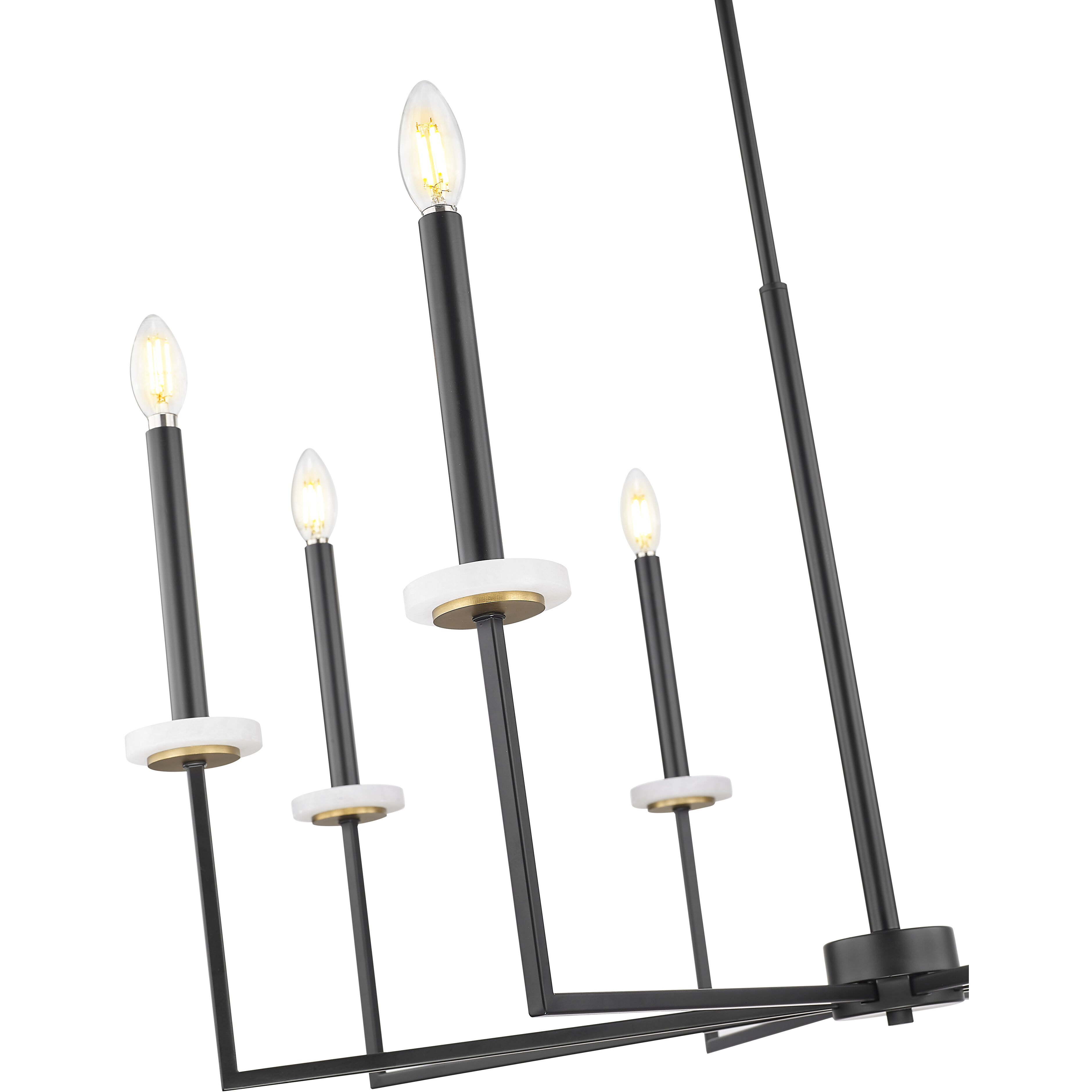 Gaultier 8 Light 35.25 inch Matte Black and Mondern Gold Chandelier Ceiling Light in Matte Black and Modern Gold