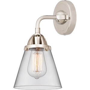 Nouveau 2 Small Cone 1 Light 6 inch Polished Nickel Sconce Wall Light in Clear Glass