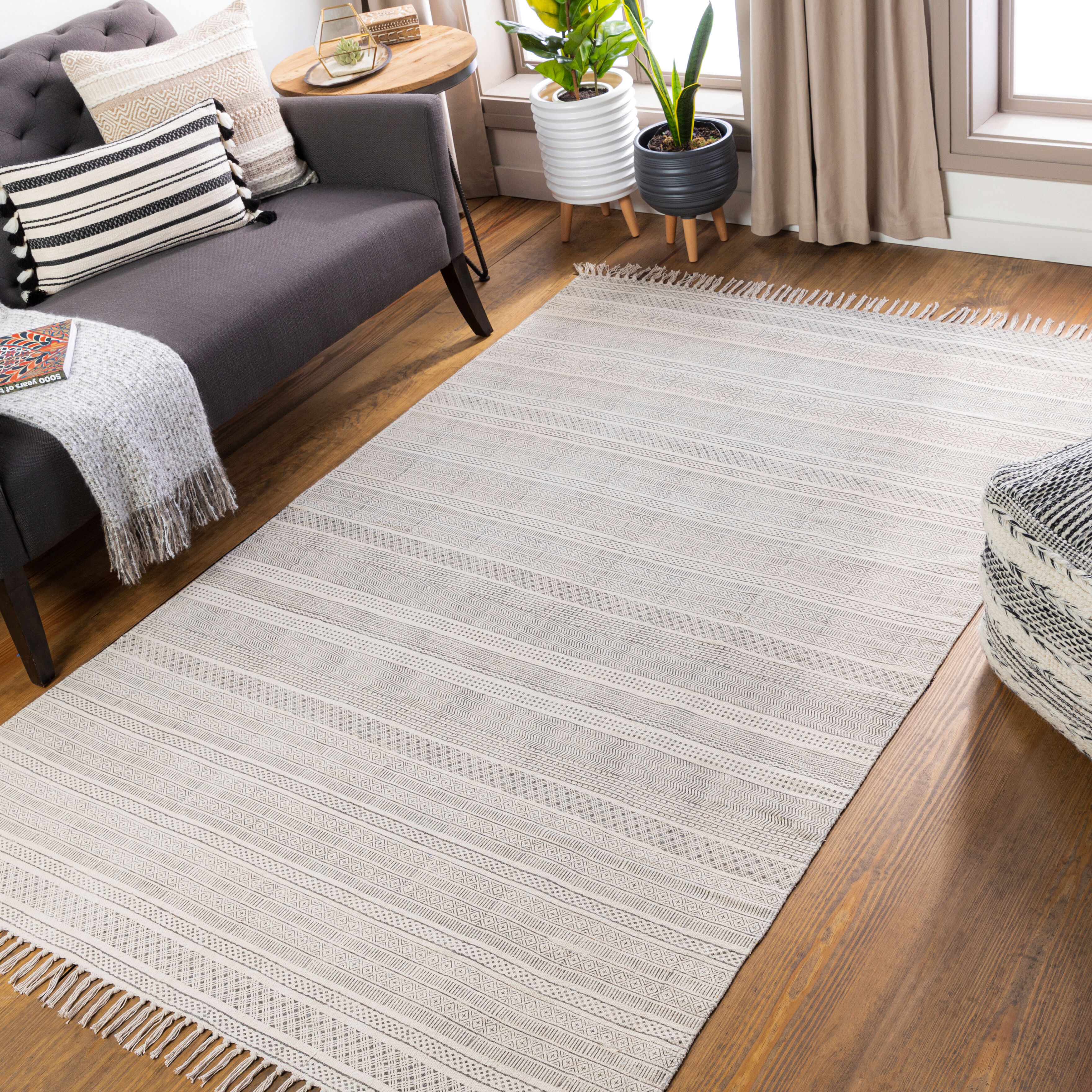 July 108 X 72 inch Light Grey Rug in 6 X 9, Rectangle