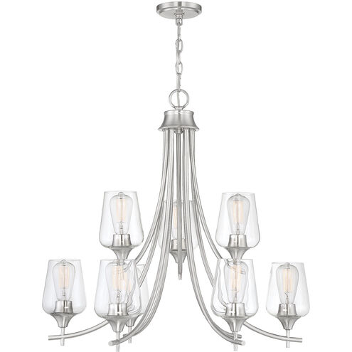 Octave 9 Light 30 inch Satin Nickel Chandelier Ceiling Light, Essentials