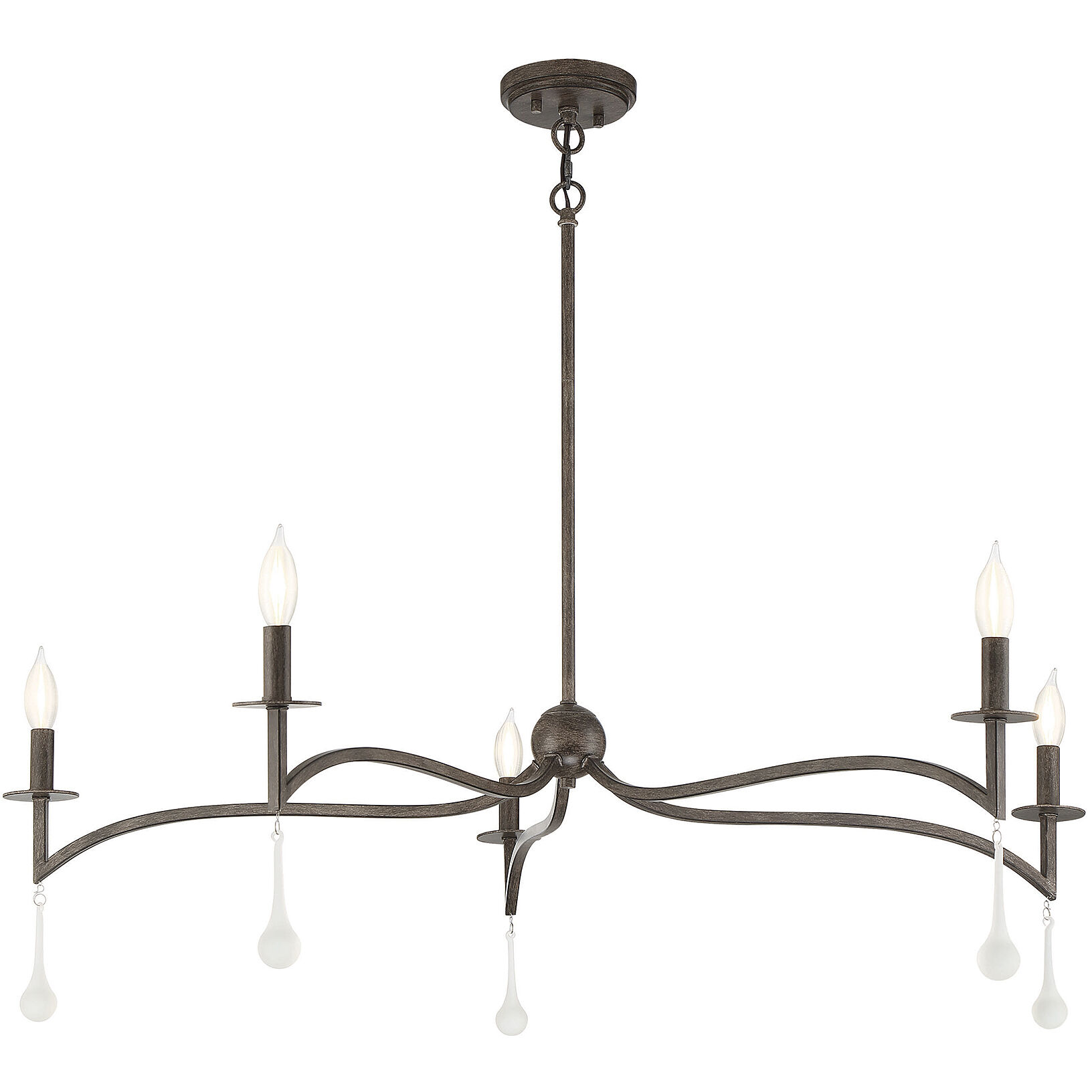 Laramie 5 Light 43 inch Chelsea Walnut Chandelier Ceiling Light