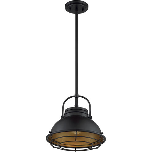 Upton 1 Light 12 inch Dark Bronze and Gold Pendant Ceiling Light