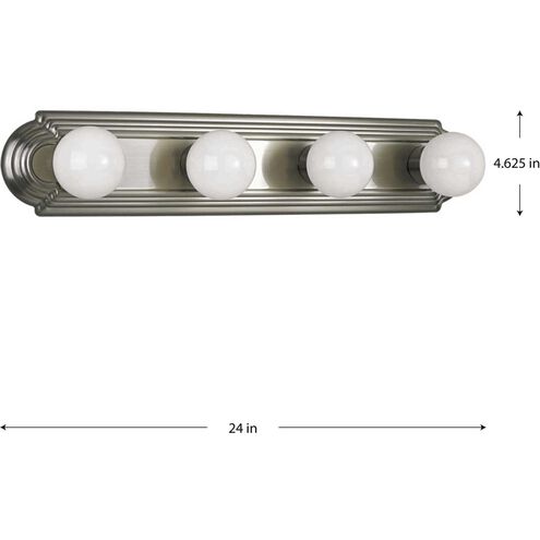 Broadway 4 Light 24 inch Brushed Nickel Bath Vanity Wall Light