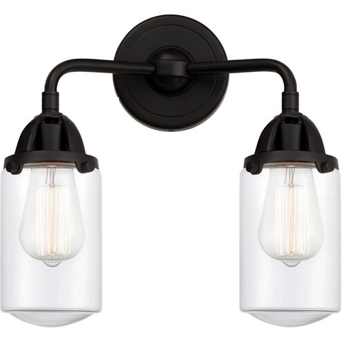 Nouveau 2 Dover LED 13 inch Matte Black Bath Vanity Light Wall Light in Clear Glass