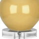 Small Double Gourd 22 inch 150 watt Sunset Yellow Glazed Ceramic with Lucite Base Accent Lamp Portable Light in Pearl Dupioni