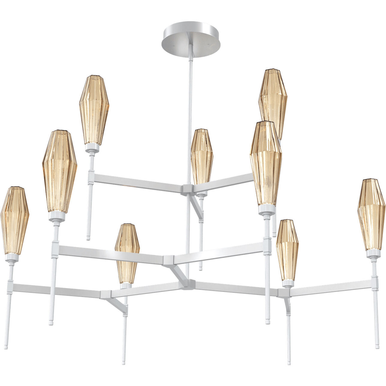 Aalto LED Classic Silver Chandelier Ceiling Light, Round