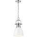 Yep Duncan Pendant Ceiling Light in Chrome, White, Small