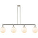 Franklin Restoration Large Beacon LED 52.63 inch Brushed Satin Nickel Island Light Ceiling Light in Matte White Glass, Franklin Restoration