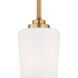 Windom 1 Light 4.25 inch Satin Brass Pendant Ceiling Light
