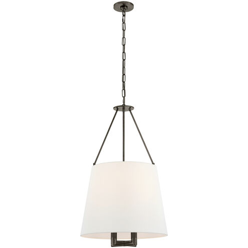J. Randall Powers Dalston 4 Light 21.25 inch Bronze Hanging Shade Ceiling Light in Linen