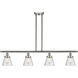 Ballston Small Cone LED 48 inch Brushed Satin Nickel Island Light Ceiling Light in Seedy Glass, Ballston
