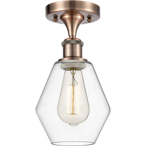 Ballston Cindyrella 1 Light 6 inch Antique Copper Semi-Flush Mount Ceiling Light in Incandescent, Clear Glass