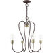 Lucerne 4 Light 20 inch Bronze with Antique Brass Accents Chandelier Ceiling Light