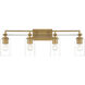 Binsly 4 Light 32 inch Aged Brass Bath Vanity Wall Light
